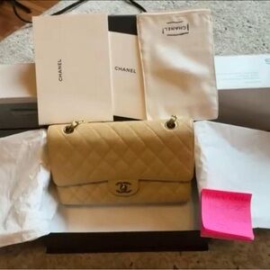 Chanel Double Flap Beige Caviar Women's Bag -NEVER USED